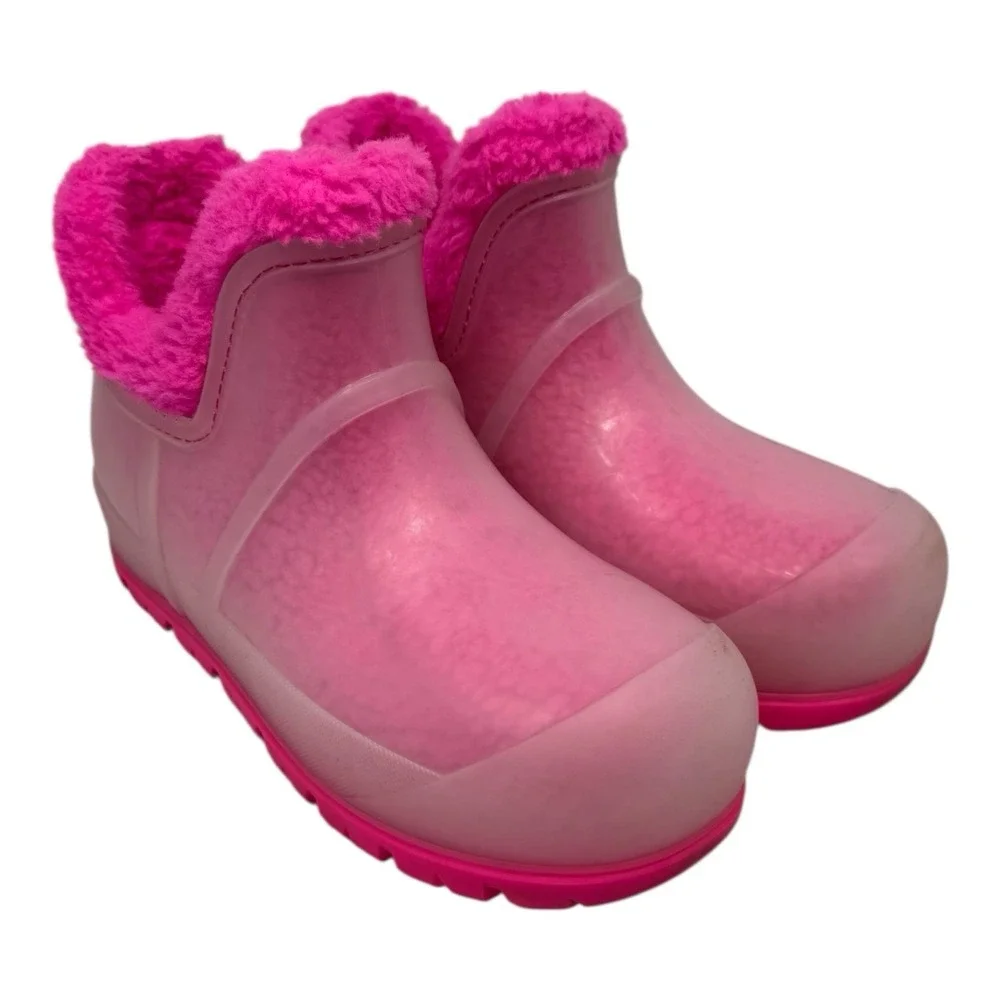 🔥OMG 🤯UGG Raincloud CLEAR Pink Platform Boots Taffy Fluffy Fur Insane RARE Y2K